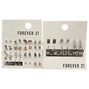 Forever 21 lot of Pierced Earring Silver and Gold Toned Everyday Wear